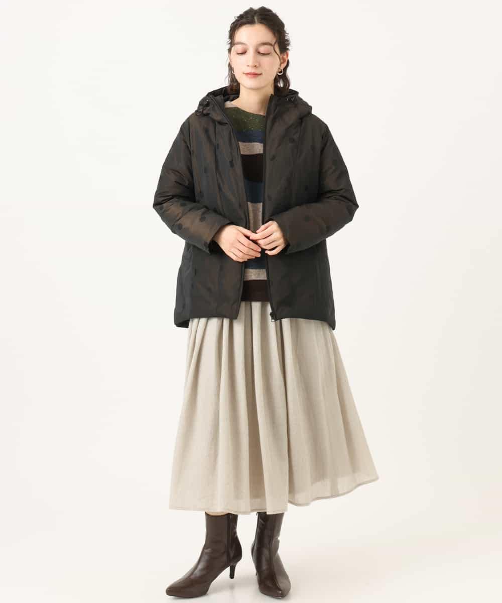 NHDAH45590 GIANNI LO GIUDICE(小さいサイズ)(メゾン ドゥ サンク) ドットタフタメモリーダウンコート ブラウン