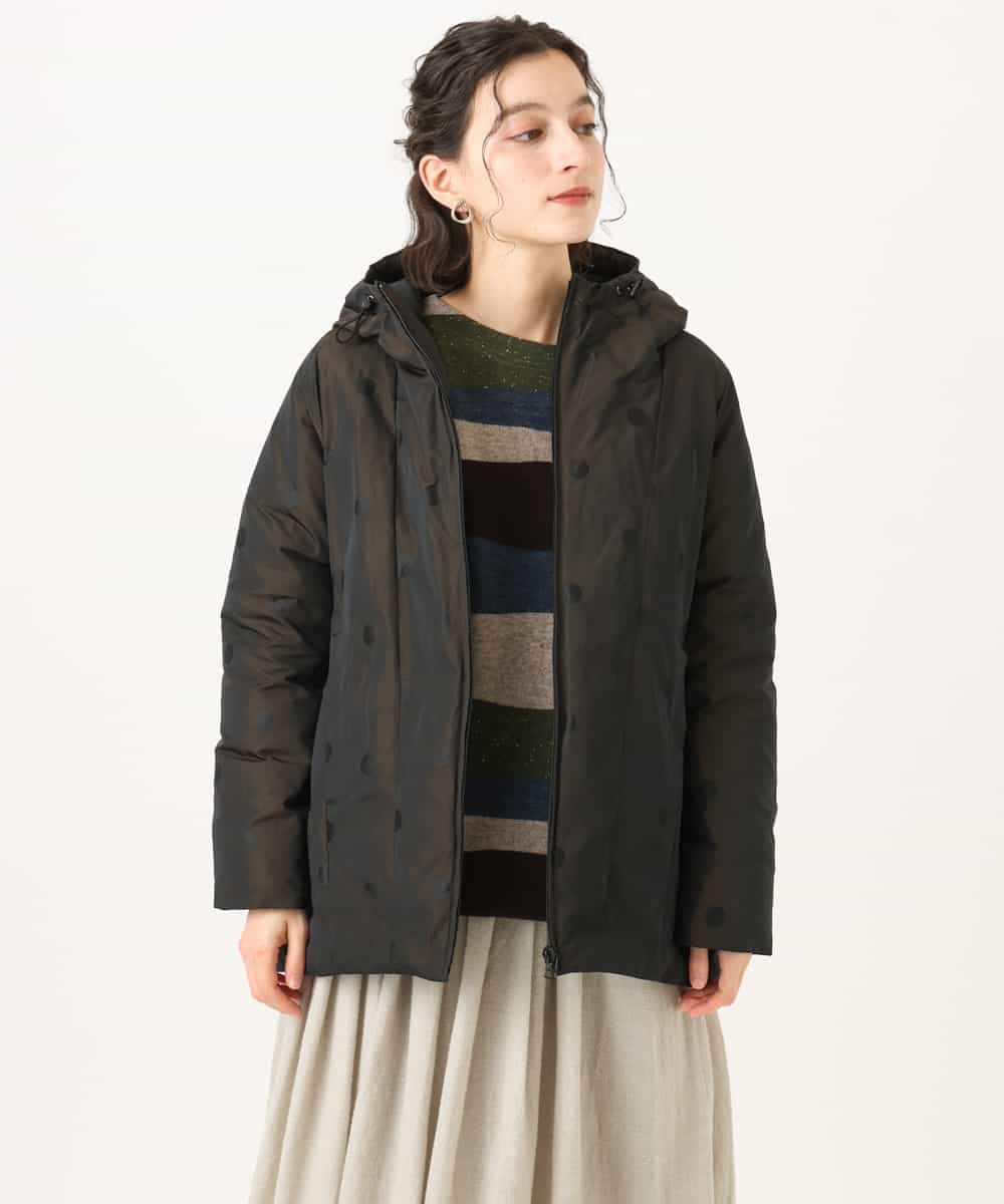 NHDAH45590 GIANNI LO GIUDICE(小さいサイズ)(メゾン ドゥ サンク) ドットタフタメモリーダウンコート ブラウン