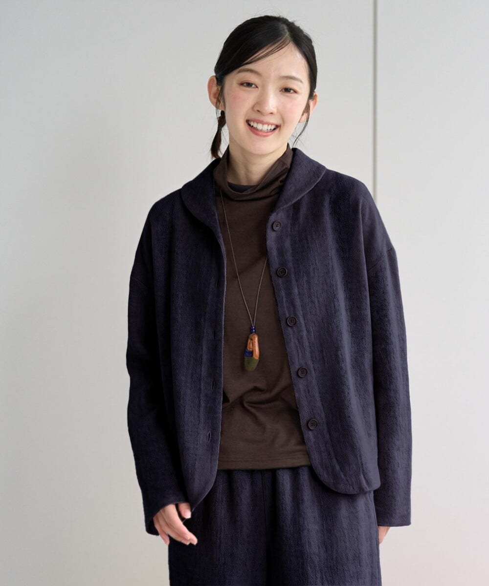 NHDAH46390 GIANNI LO GIUDICE(小さいサイズ)(メゾン ドゥ サンク) [セットアップ対応]ウールリファインガーゼジャケット ネイビー