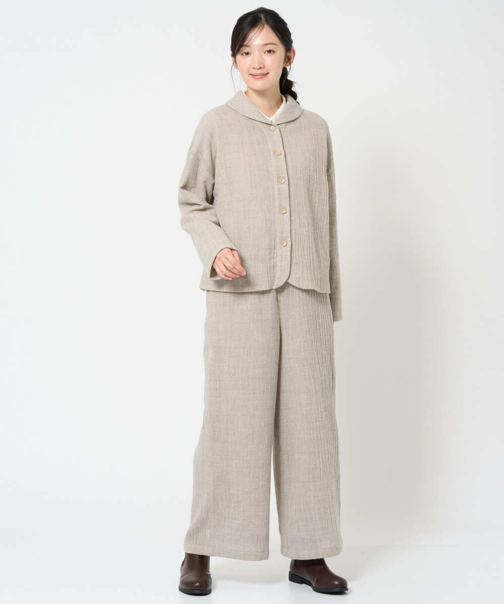 NHDAH46390 GIANNI LO GIUDICE(小さいサイズ)(メゾン ドゥ サンク) [セットアップ対応]ウールリファインガーゼジャケット ベージュ