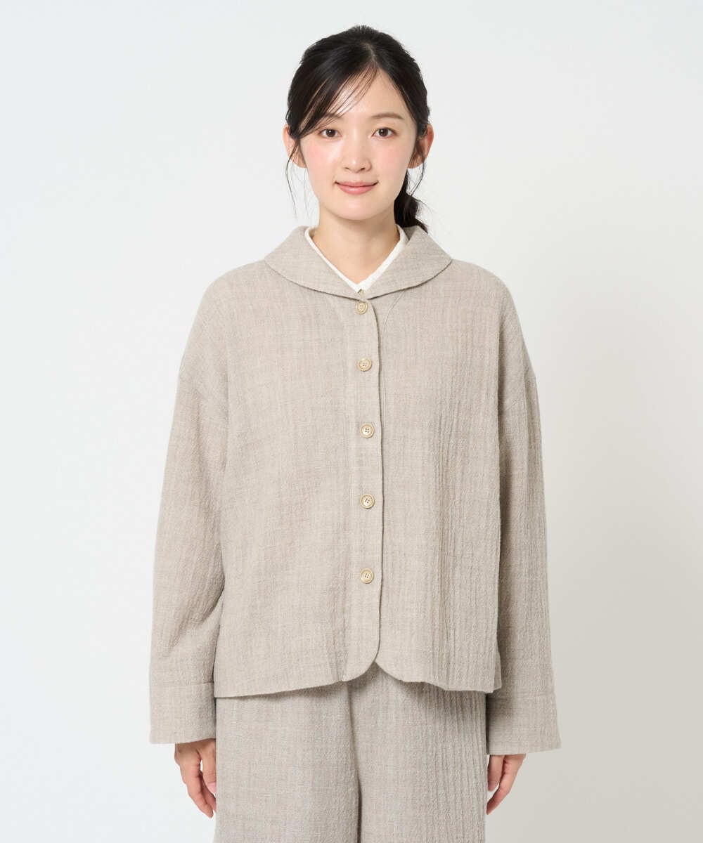 NHDAH46390 GIANNI LO GIUDICE(小さいサイズ)(メゾン ドゥ サンク) [セットアップ対応]ウールリファインガーゼジャケット ベージュ