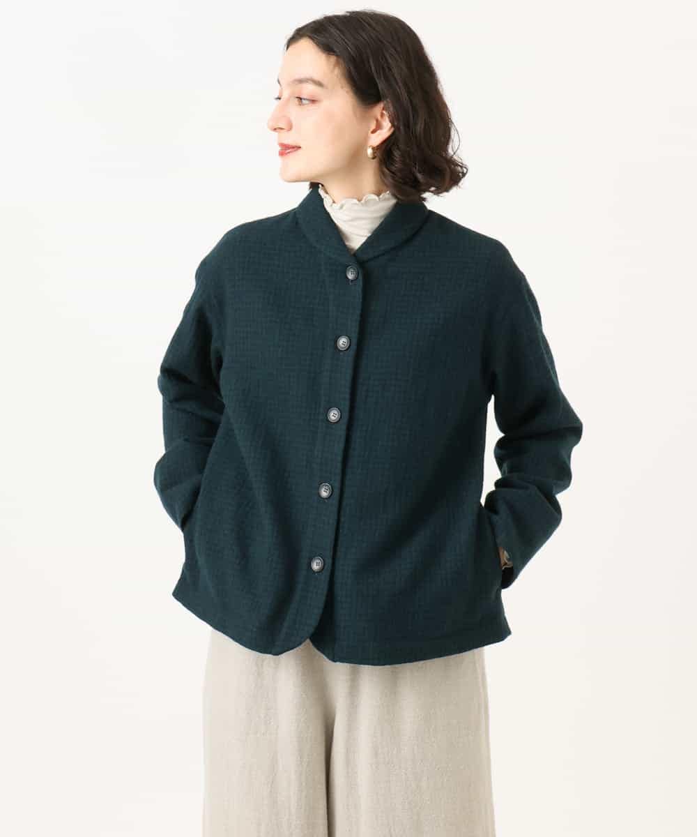 NHDAI48390 GIANNI LO GIUDICE(小さいサイズ)(メゾン ドゥ サンク) ウールリファインガーゼジャケット(ギンガムチェック) ブルー