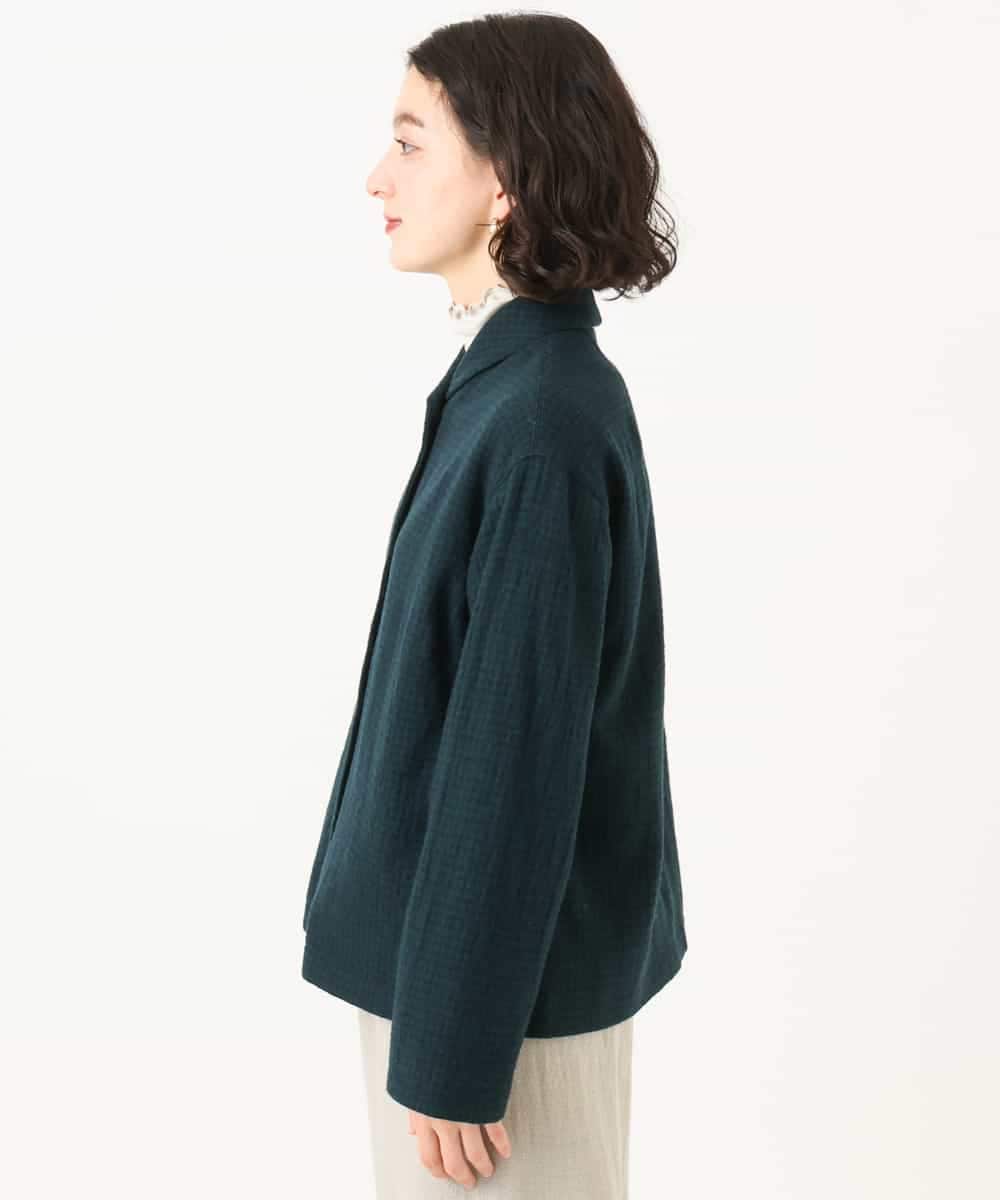 NHDAI48390 GIANNI LO GIUDICE(小さいサイズ)(メゾン ドゥ サンク) ウールリファインガーゼジャケット(ギンガムチェック) ブルー