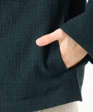 NHDAI48390 GIANNI LO GIUDICE(小さいサイズ)(メゾン ドゥ サンク) ウールリファインガーゼジャケット(ギンガムチェック) ブルー