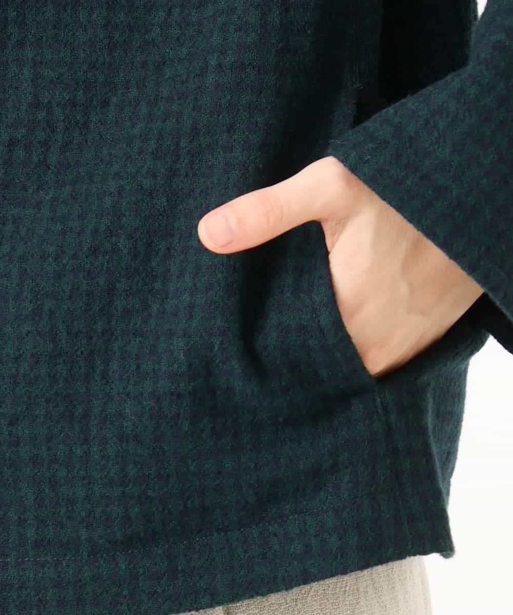 NHDAI48390 GIANNI LO GIUDICE(小さいサイズ)(メゾン ドゥ サンク) ウールリファインガーゼジャケット(ギンガムチェック) ブルー