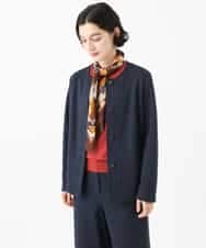 NHDAI83270 GIANNI LO GIUDICE(小さいサイズ)(メゾン ドゥ サンク) [セットアップ対応]デニムジャージーノーカラージャケット ネイビー