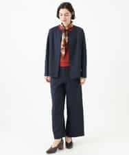 NHDAI83270 GIANNI LO GIUDICE(小さいサイズ)(メゾン ドゥ サンク) [セットアップ対応]デニムジャージーノーカラージャケット ネイビー
