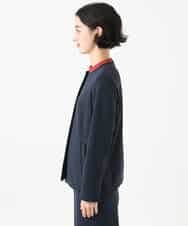NHDAI83270 GIANNI LO GIUDICE(小さいサイズ)(メゾン ドゥ サンク) [セットアップ対応]デニムジャージーノーカラージャケット ネイビー
