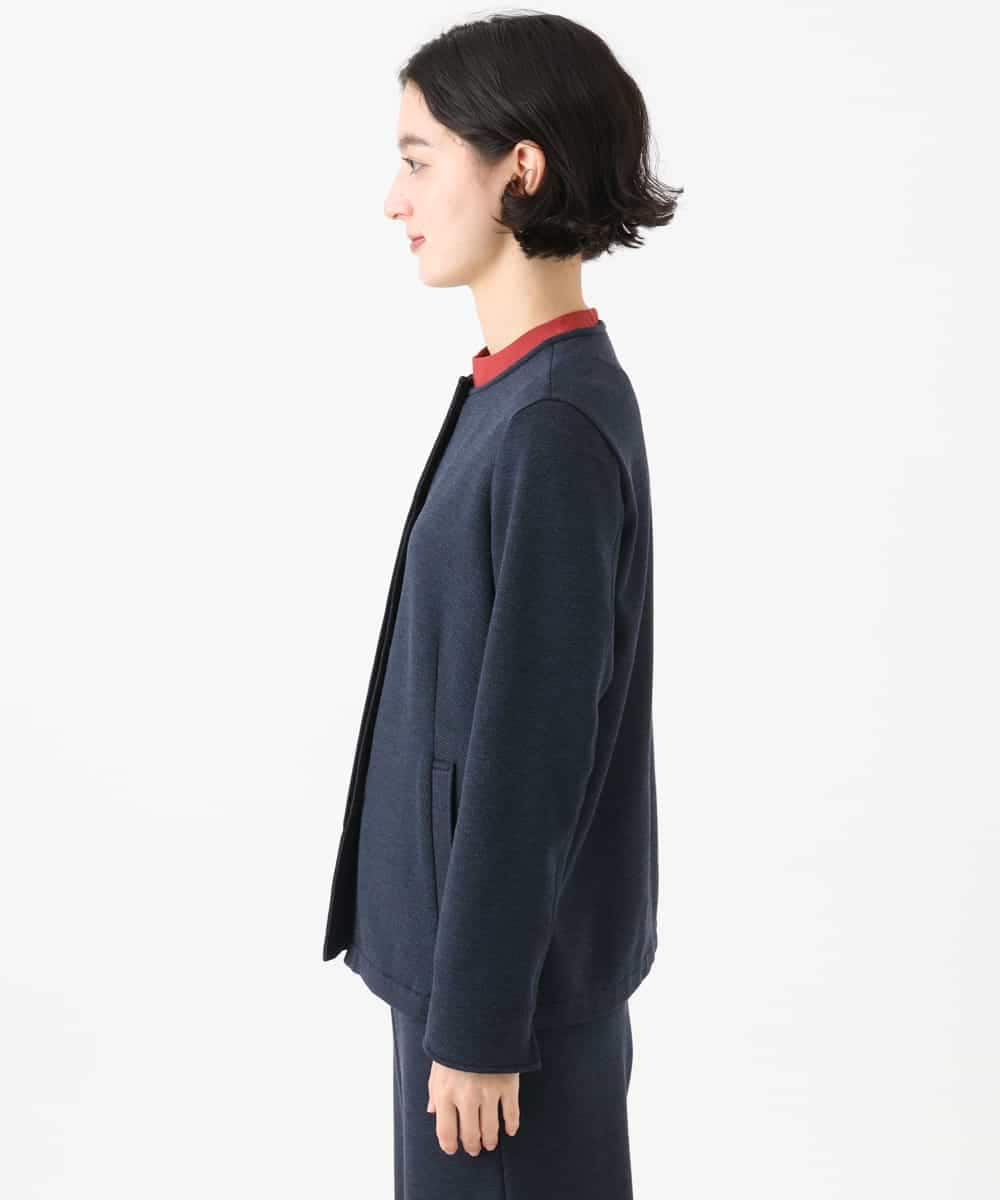 NHDAI83270 GIANNI LO GIUDICE(小さいサイズ)(メゾン ドゥ サンク) [セットアップ対応]デニムジャージーノーカラージャケット ネイビー