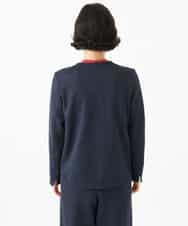 NHDAI83270 GIANNI LO GIUDICE(小さいサイズ)(メゾン ドゥ サンク) [セットアップ対応]デニムジャージーノーカラージャケット ネイビー