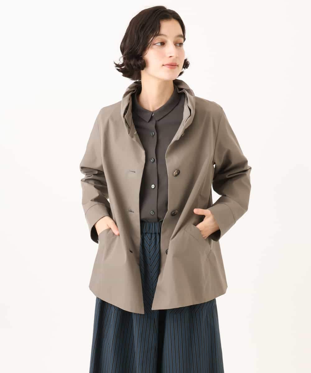 NHDAI84390 GIANNI LO GIUDICE(小さいサイズ)(メゾン ドゥ サンク) ストレッチツイルショートコート グレージュ