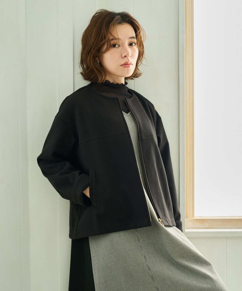 NHDAI86390 GIANNI LO GIUDICE(小さいサイズ)(メゾン ドゥ サンク) ショート丈ノーカラーコート ブラック