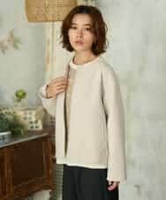 NHDAI86390 GIANNI LO GIUDICE(小さいサイズ)(メゾン ドゥ サンク) ショート丈ノーカラーコート アイボリー