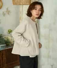 NHDAI86390 GIANNI LO GIUDICE(小さいサイズ)(メゾン ドゥ サンク) ショート丈ノーカラーコート アイボリー