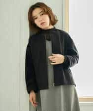 NHDAI86390 GIANNI LO GIUDICE(小さいサイズ)(メゾン ドゥ サンク) ショート丈ノーカラーコート アイボリー