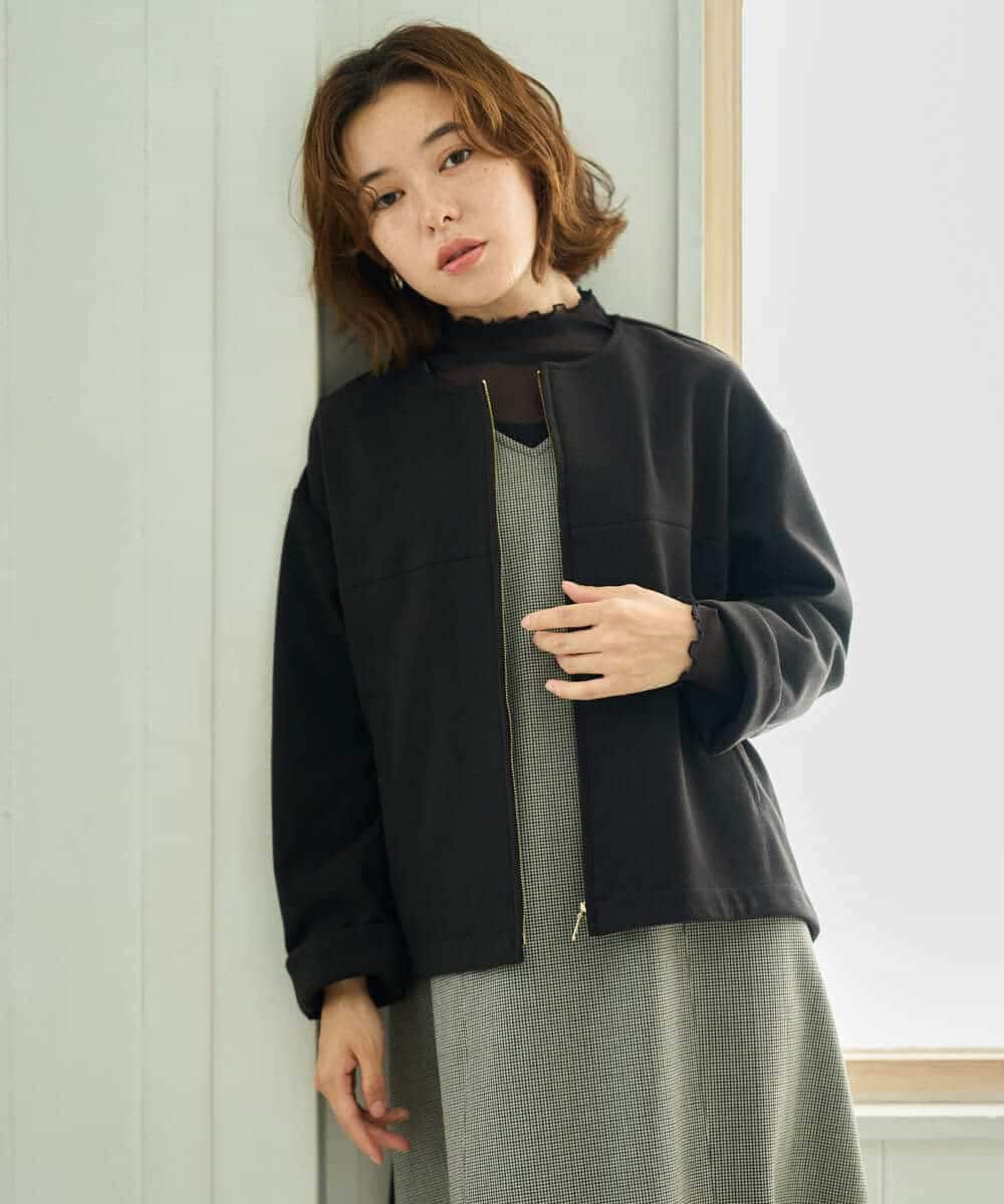 NHDAI86390 GIANNI LO GIUDICE(小さいサイズ)(メゾン ドゥ サンク) ショート丈ノーカラーコート アイボリー