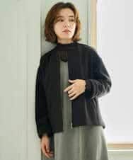 NHDAI86390 GIANNI LO GIUDICE(小さいサイズ)(メゾン ドゥ サンク) ショート丈ノーカラーコート アイボリー