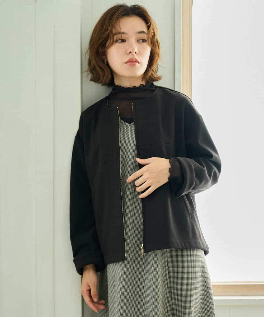NHDAI86390 GIANNI LO GIUDICE(小さいサイズ)(メゾン ドゥ サンク) ショート丈ノーカラーコート アイボリー