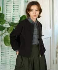 NHDAI86390 GIANNI LO GIUDICE(小さいサイズ)(メゾン ドゥ サンク) ショート丈ノーカラーコート アイボリー