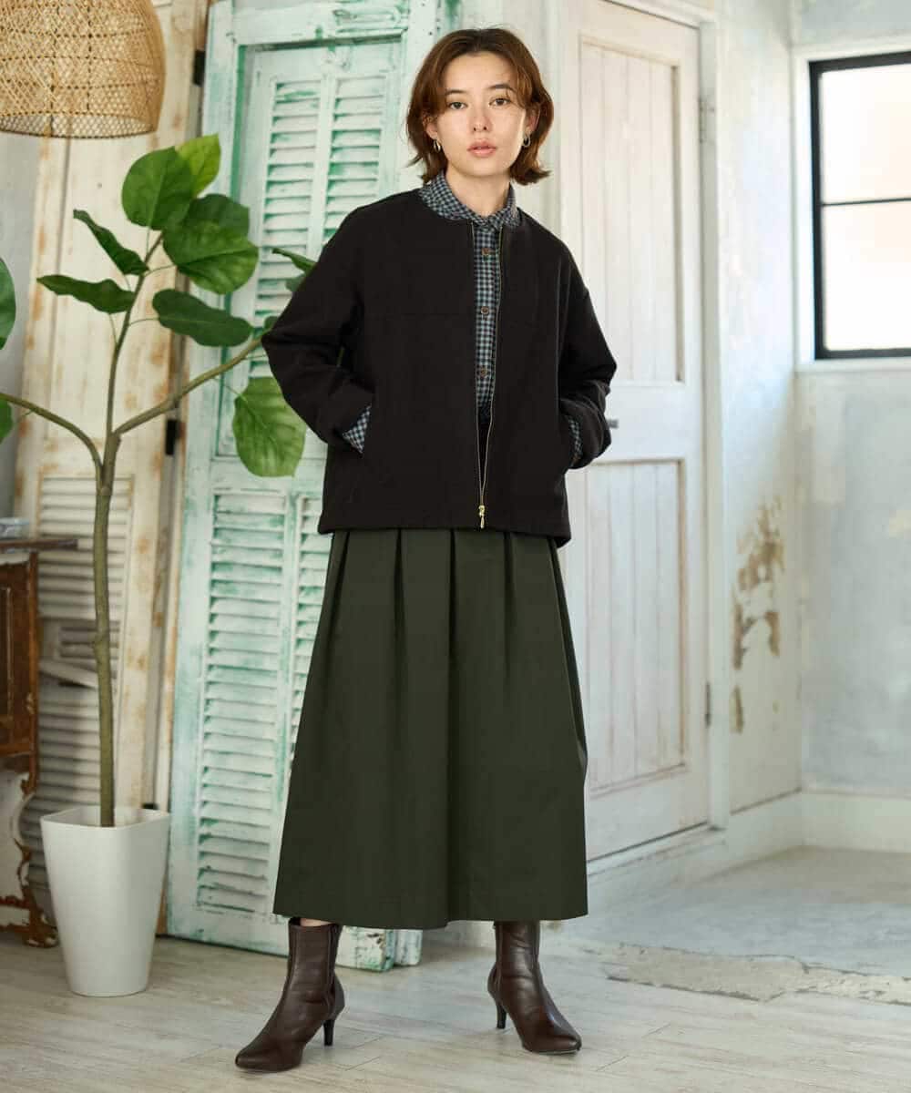 NHDAI86390 GIANNI LO GIUDICE(小さいサイズ)(メゾン ドゥ サンク) ショート丈ノーカラーコート アイボリー