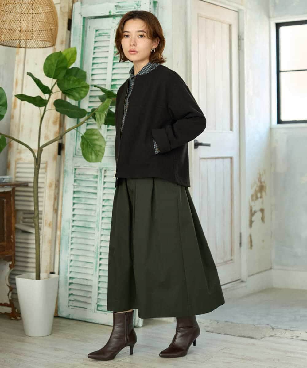 NHDAI86390 GIANNI LO GIUDICE(小さいサイズ)(メゾン ドゥ サンク) ショート丈ノーカラーコート アイボリー