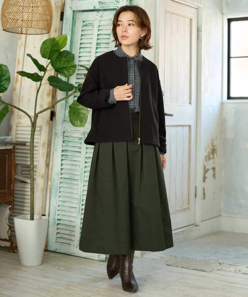 NHDAI86390 GIANNI LO GIUDICE(小さいサイズ)(メゾン ドゥ サンク) ショート丈ノーカラーコート アイボリー