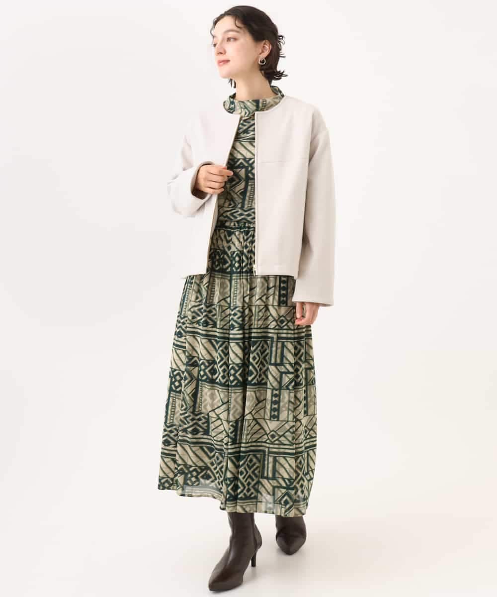 NHDAI86390 GIANNI LO GIUDICE(小さいサイズ)(メゾン ドゥ サンク) ショート丈ノーカラーコート アイボリー