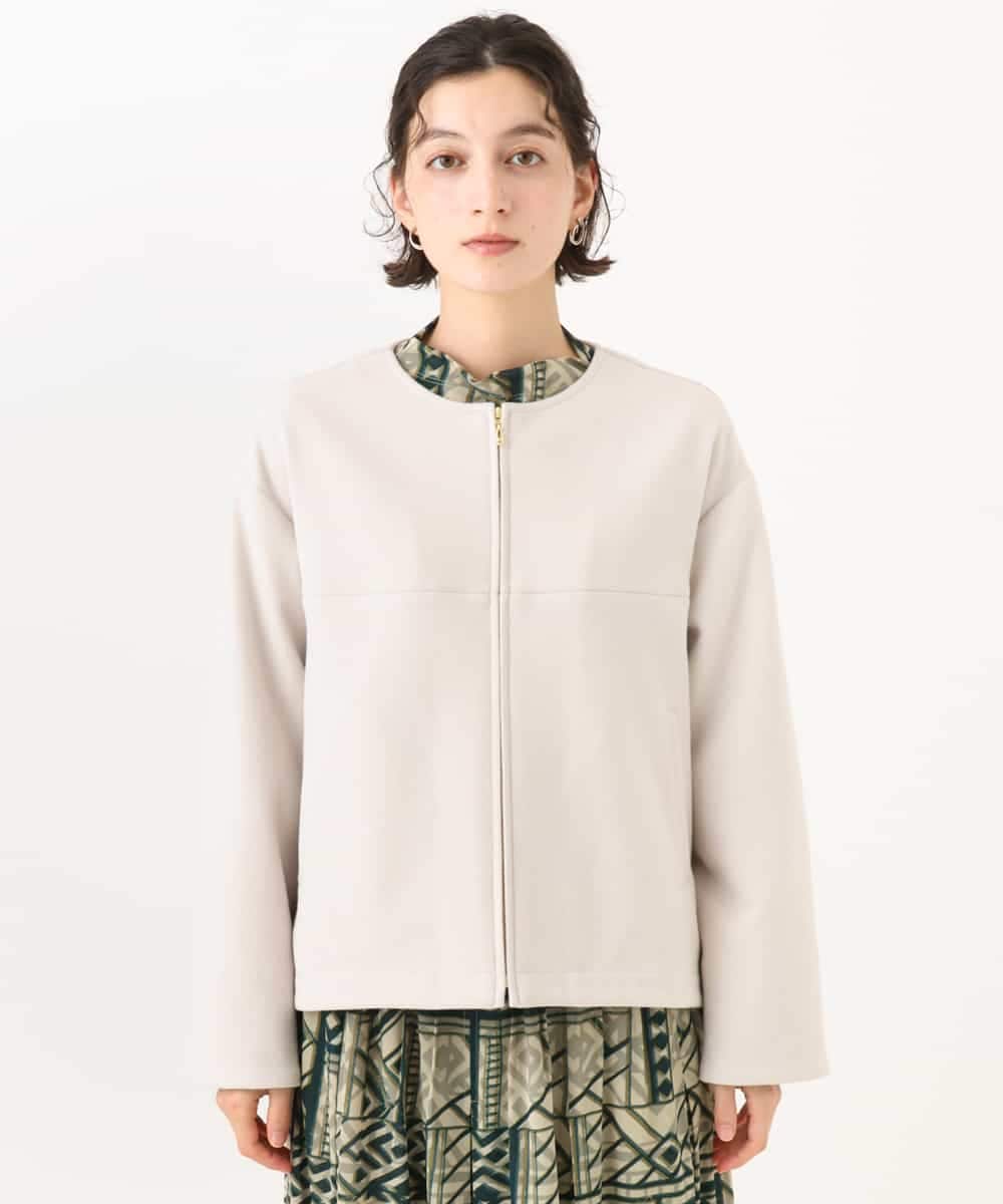 NHDAI86390 GIANNI LO GIUDICE(小さいサイズ)(メゾン ドゥ サンク) ショート丈ノーカラーコート アイボリー