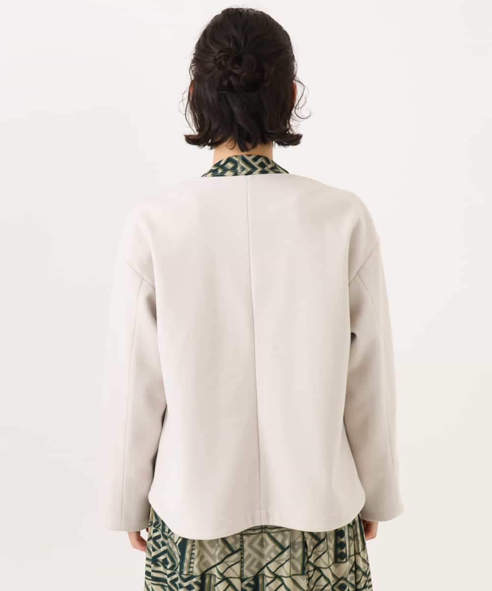 NHDAI86390 GIANNI LO GIUDICE(小さいサイズ)(メゾン ドゥ サンク) ショート丈ノーカラーコート アイボリー