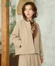 NHDAI86390 GIANNI LO GIUDICE(小さいサイズ)(メゾン ドゥ サンク) ショート丈ノーカラーコート ベージュ