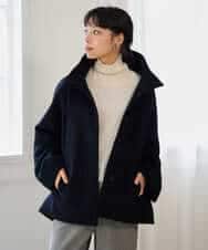 NHDAI88790 GIANNI LO GIUDICE(小さいサイズ)(メゾン ドゥ サンク) アンゴラ混ウールショートコート ライトグレー