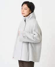 NHDAI88790 GIANNI LO GIUDICE(小さいサイズ)(メゾン ドゥ サンク) アンゴラ混ウールショートコート ライトグレー