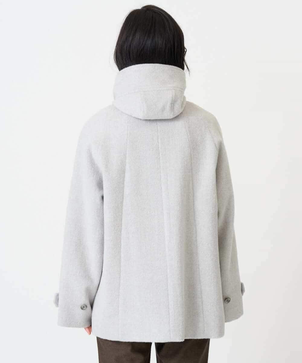 NHDAI88790 GIANNI LO GIUDICE(小さいサイズ)(メゾン ドゥ サンク) アンゴラ混ウールショートコート ライトグレー