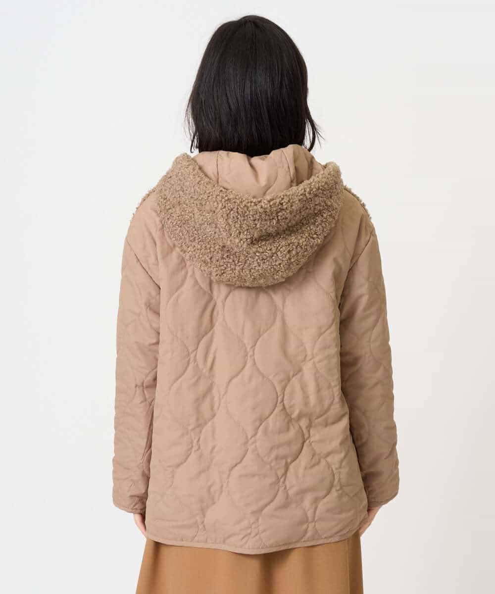 NHDAI89360 GIANNI LO GIUDICE(小さいサイズ)(メゾン ドゥ サンク) プードルボアフーデッドブルゾン ベージュ