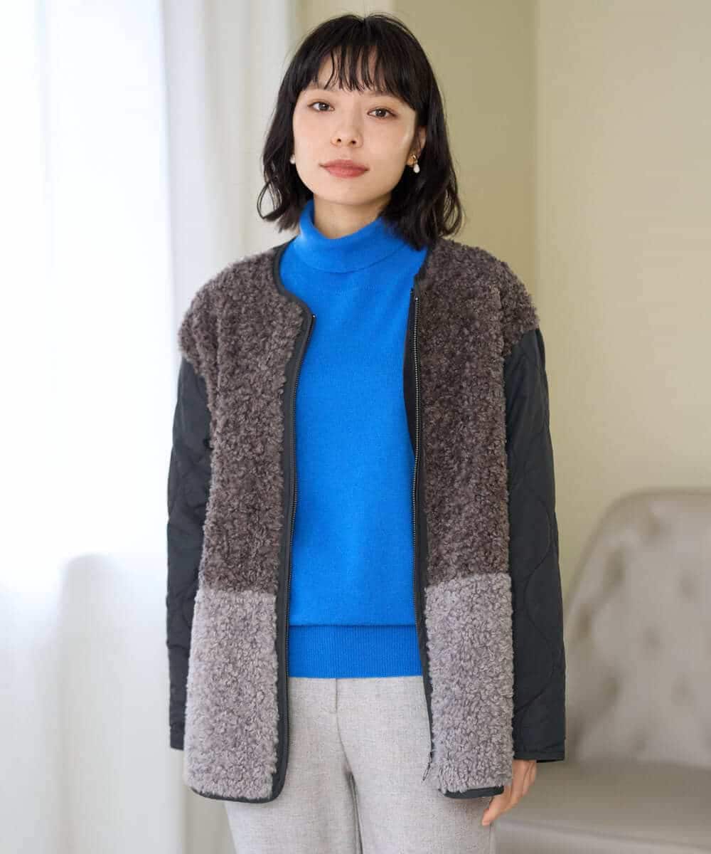 NHDAI89360 GIANNI LO GIUDICE(小さいサイズ) プードルボアフーデッドブルゾン