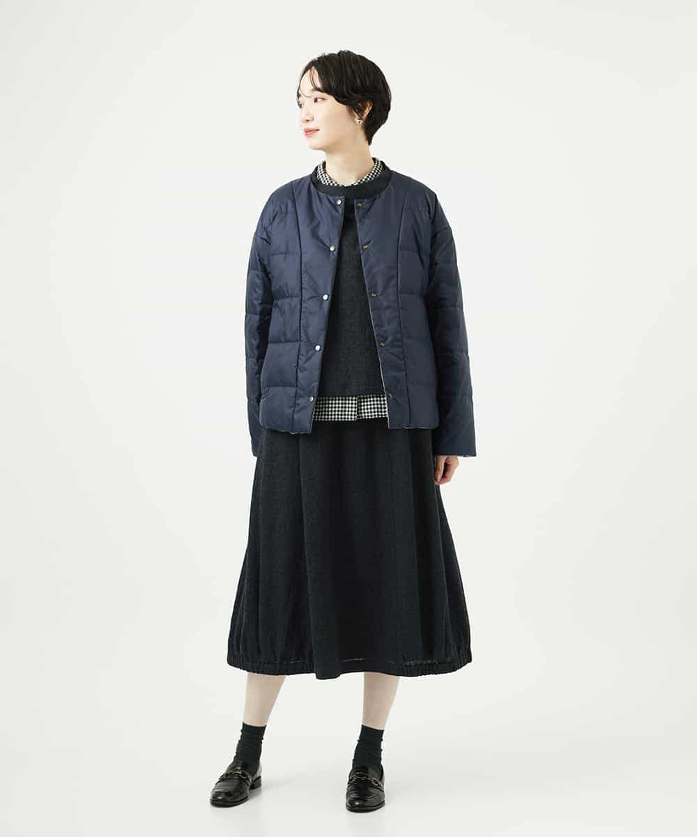 NHDCE51490 GIANNI LO GIUDICE(小さいサイズ)(メゾン ドゥ サンク) ソフトタフタリバーシブルダウン　 ネイビー