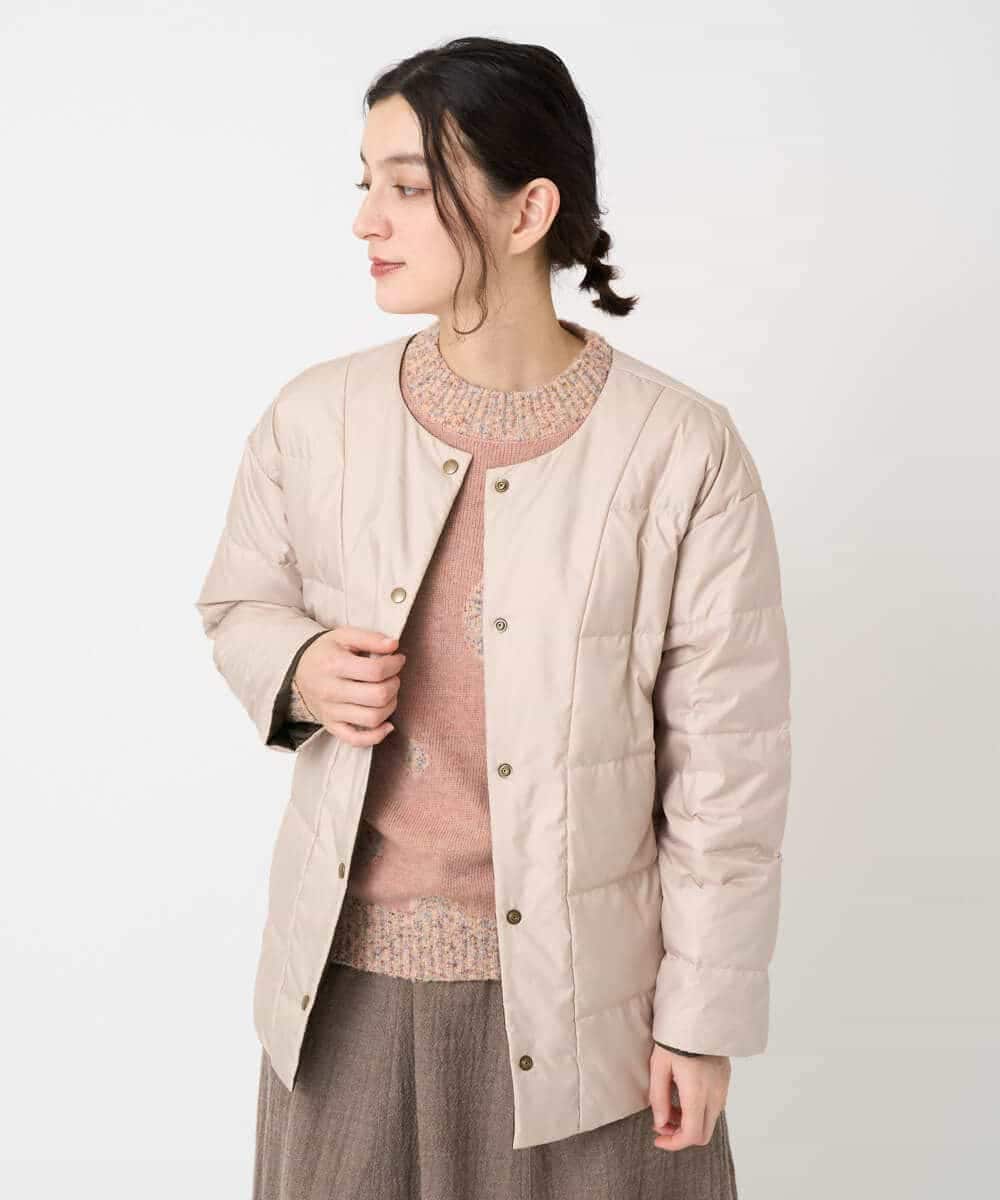 NHDCE51490 GIANNI LO GIUDICE(小さいサイズ)(メゾン ドゥ サンク) ソフトタフタリバーシブルダウン　 ベージュ