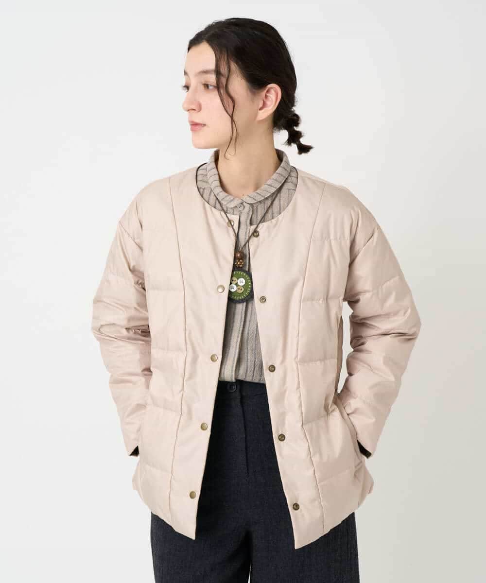 NHDCE51490 GIANNI LO GIUDICE(小さいサイズ)(メゾン ドゥ サンク) ソフトタフタリバーシブルダウン　 ベージュ