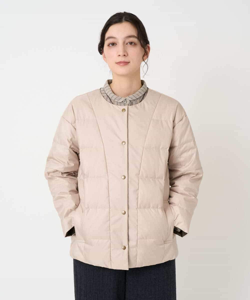 NHDCE51490 GIANNI LO GIUDICE(小さいサイズ)(メゾン ドゥ サンク) ソフトタフタリバーシブルダウン　 ベージュ