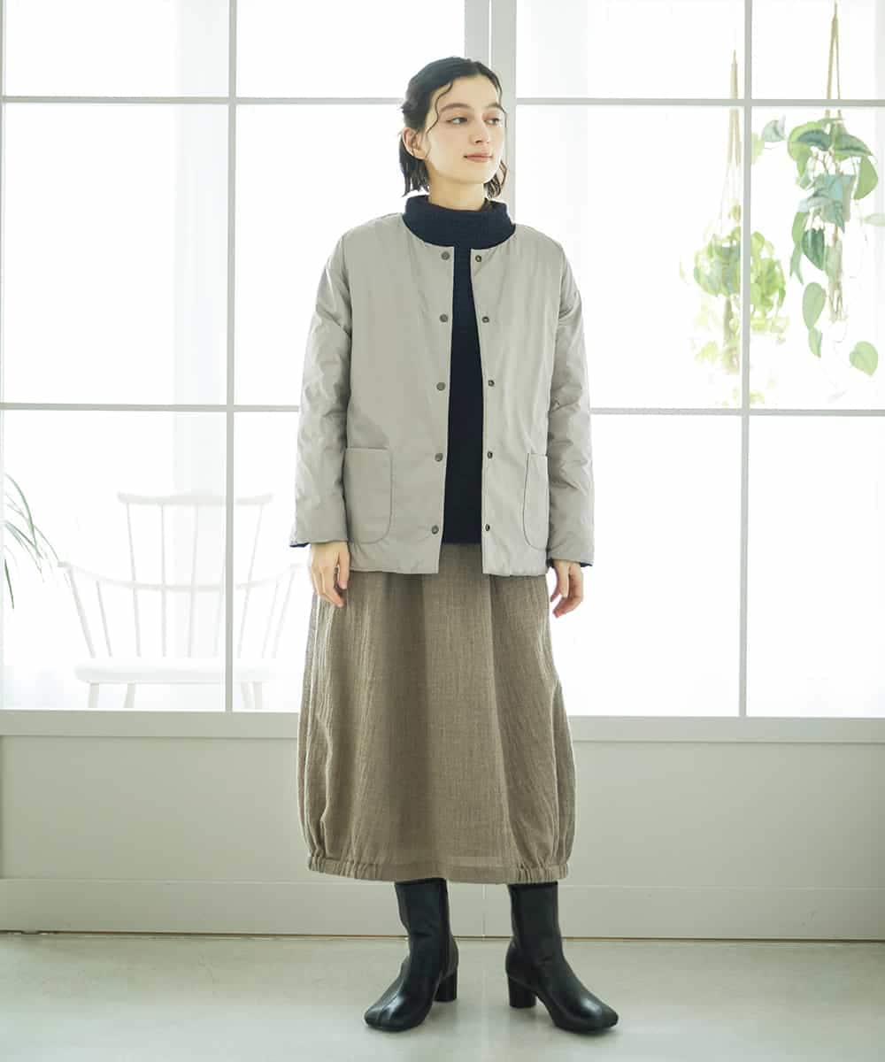 NHDCE51490 GIANNI LO GIUDICE(小さいサイズ)(メゾン ドゥ サンク) ソフトタフタリバーシブルダウン　 ベージュ