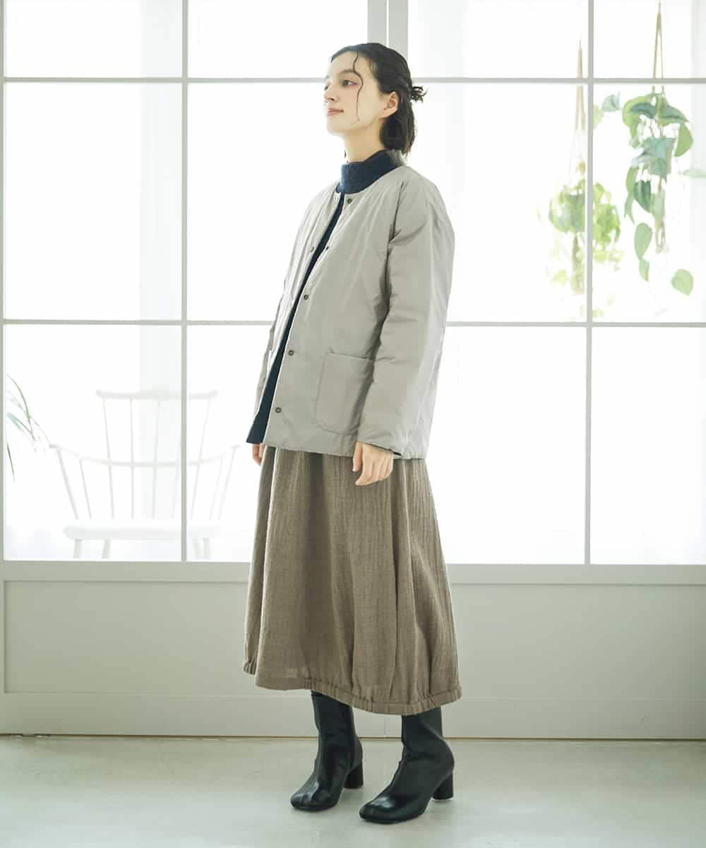 NHDCE51490 GIANNI LO GIUDICE(小さいサイズ)(メゾン ドゥ サンク) ソフトタフタリバーシブルダウン　 ベージュ