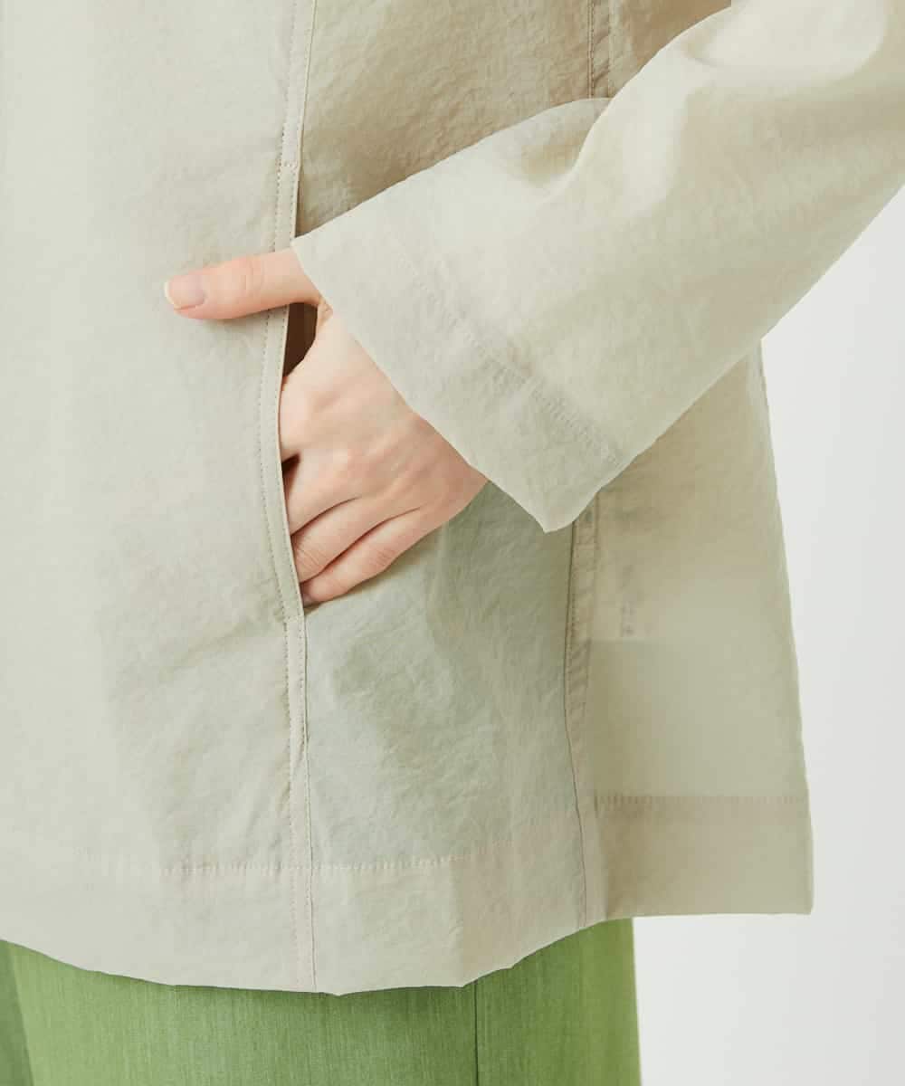 NHDED01450 GIANNI LO GIUDICE(小さいサイズ)(メゾン ドゥ サンク) [日本製]クレイペーパーナイロンジャケット ベージュ