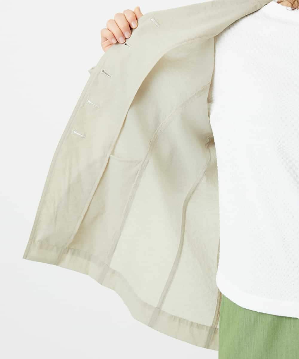 NHDED01450 GIANNI LO GIUDICE(小さいサイズ)(メゾン ドゥ サンク) [日本製]クレイペーパーナイロンジャケット ベージュ