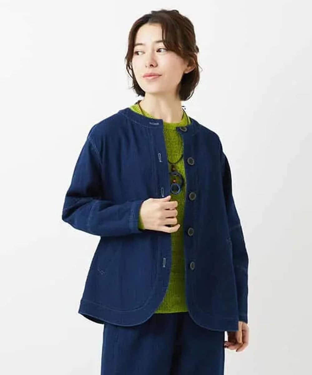 NHDED10330 GIANNI LO GIUDICE(小さいサイズ) [セットアップ対応]二重織ガーゼデニム製品染めブルゾン