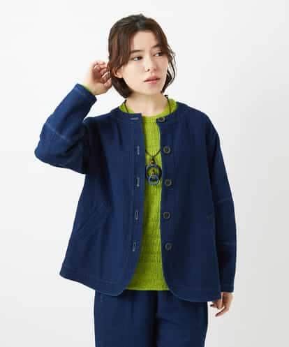 NHDED10330 GIANNI LO GIUDICE(小さいサイズ) [セットアップ対応]二重織ガーゼデニム製品染めブルゾン