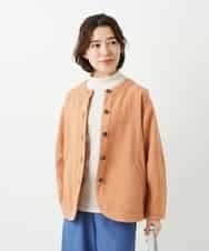 NHDED10330 GIANNI LO GIUDICE(小さいサイズ)(メゾン ドゥ サンク) [セットアップ対応]二重織ガーゼデニム製品染めブルゾン ネイビー