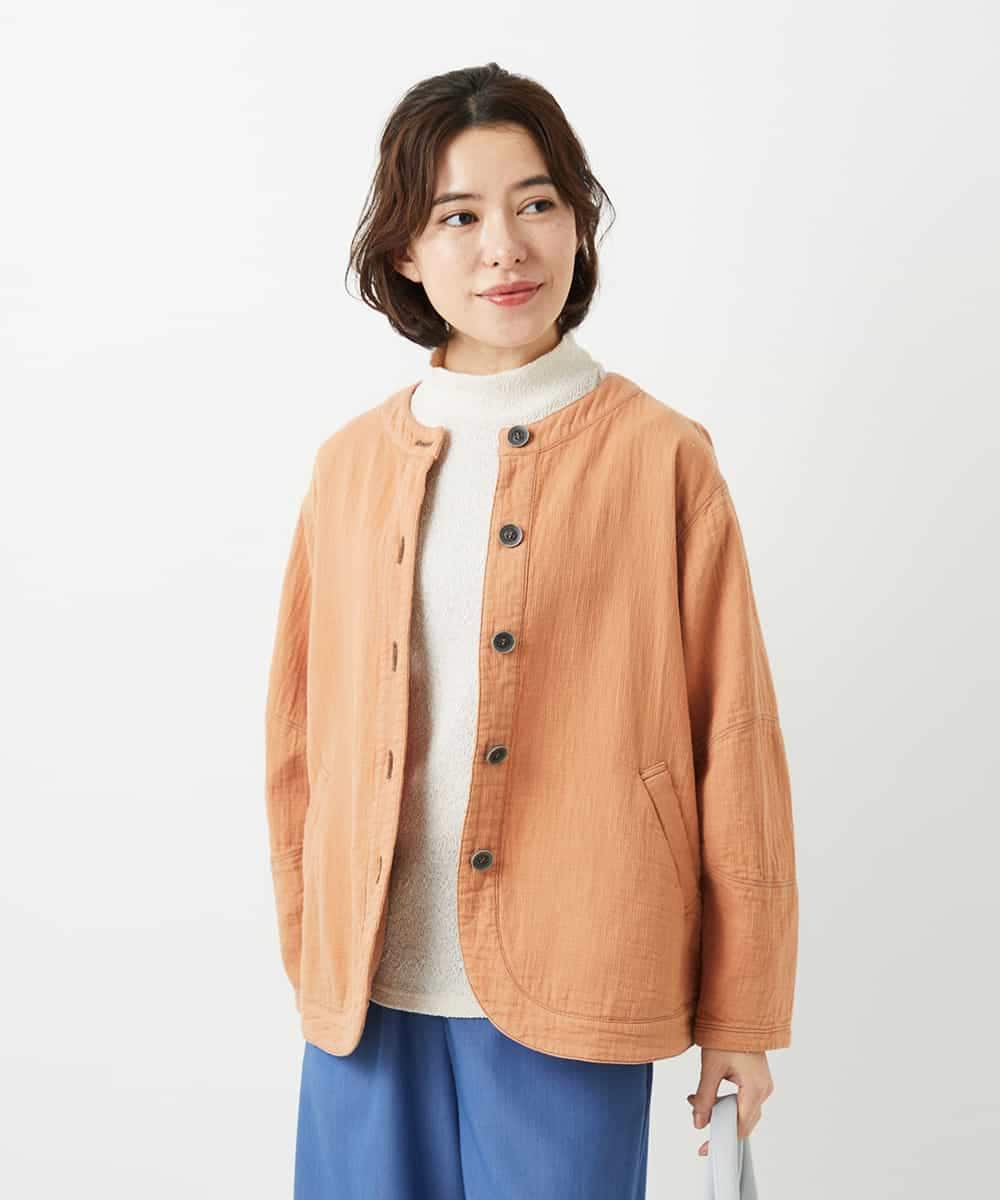 NHDED10330 GIANNI LO GIUDICE(小さいサイズ)(メゾン ドゥ サンク) [セットアップ対応]二重織ガーゼデニム製品染めブルゾン ネイビー