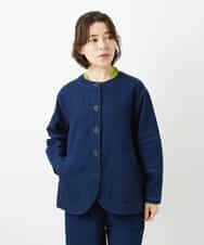 NHDED10330 GIANNI LO GIUDICE(小さいサイズ)(メゾン ドゥ サンク) [セットアップ対応]二重織ガーゼデニム製品染めブルゾン ネイビー