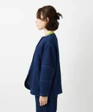 NHDED10330 GIANNI LO GIUDICE(小さいサイズ)(メゾン ドゥ サンク) [セットアップ対応]二重織ガーゼデニム製品染めブルゾン ネイビー