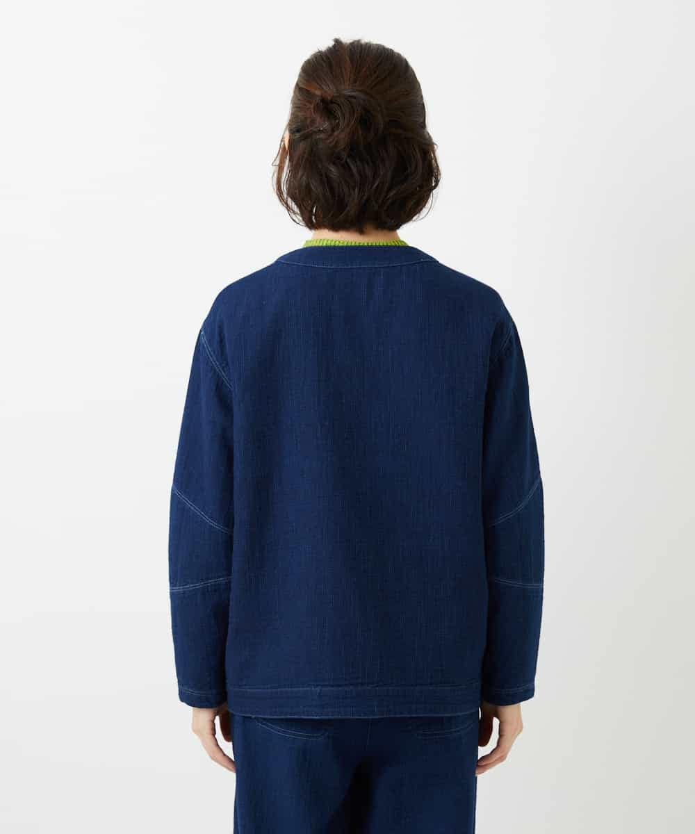 NHDED10330 GIANNI LO GIUDICE(小さいサイズ)(メゾン ドゥ サンク) [セットアップ対応]二重織ガーゼデニム製品染めブルゾン ネイビー